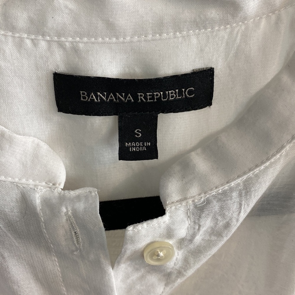 Banana Republic White Sheer Button Front Tunic - Picture 4 of 11